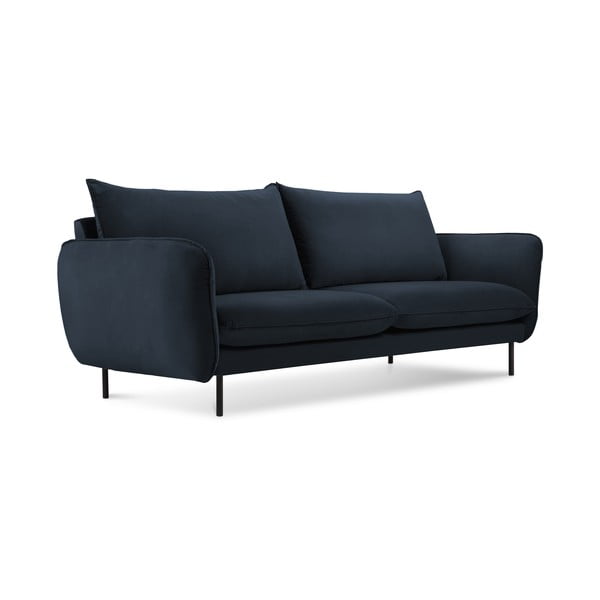 Ciemnoniebieska aksamitna sofa 160 cm Vienna – Cosmopolitan Design