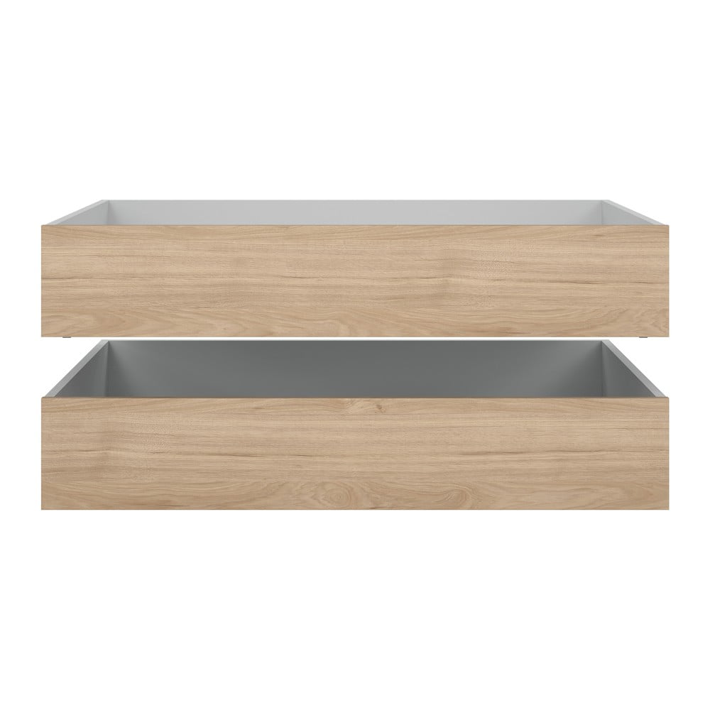 Szuflady pod łóżko w naturalnym kolorze zestaw 2 szt. 90x190/140x190 cm Naia – Tvilum (zdjęcie 4)