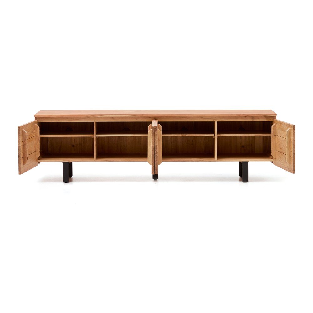 Szafka pod TV z litego drewna akacjowego w naturalnym kolorze 200x58x40 cm Uxue – Kave Home (zdjęcie 3)