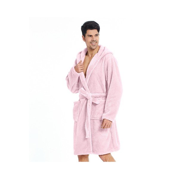 Jasnoróżowy szlafrok z mikrowłókna unisex DecoKing Sleepyhead, rozm. XL-image-1