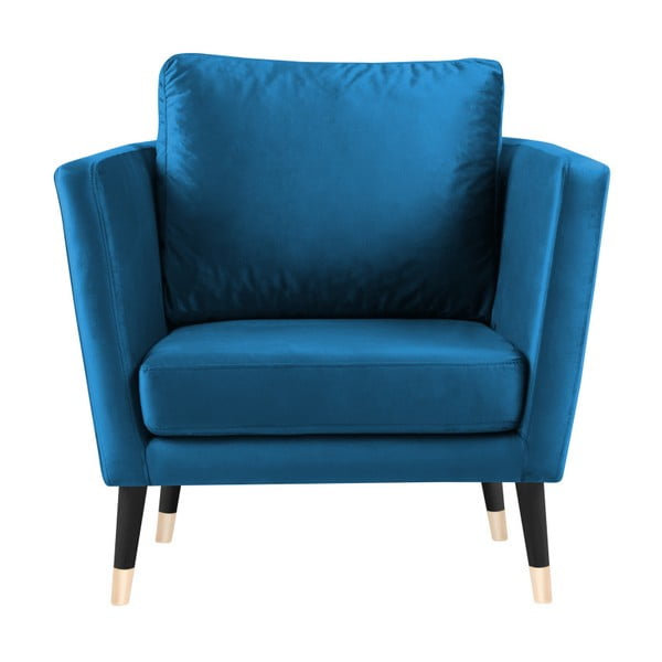 Niebieski fotel z czarnymi nogami Paolo Bellutti Julia