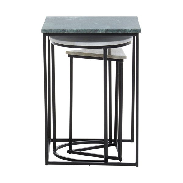 Stoliki zestaw 3 szt. z marmurowym blatem 40x40 cm Mandoli – Premier Housewares