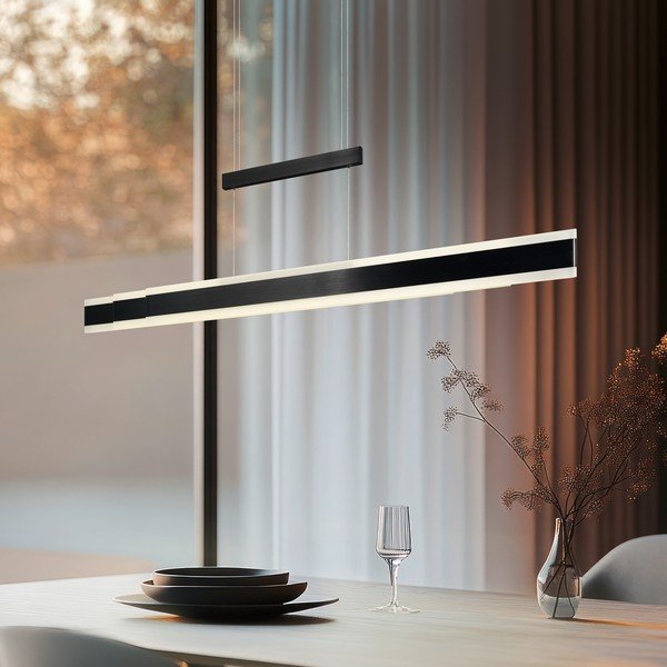 Lampa wisząca LED w kolorze matowej czerni z metalowym kloszem Arcola – Trio-image-1