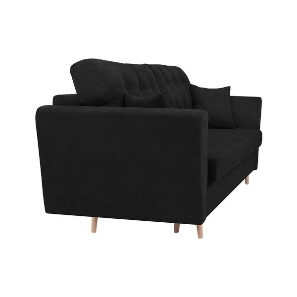 Czarna 3-osobowa sofa rozkładana ze schowkiem Cosmopolitan Design Grenoble-image-3