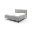 Jasnoszare tapicerowane łóżko dwuosobowe ze schowkiem ze stelażem 180x200 cm Lizzano – Meise Möbel