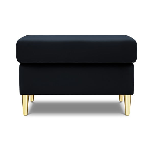 Ciemnoniebieski aksamitny podnóżek Kyoto – Cosmopolitan Design