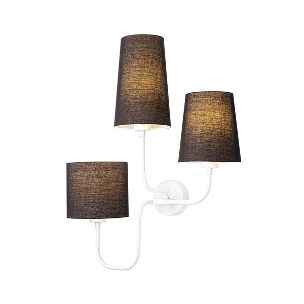 Biały metalowy kinkiet z czarnym kloszem Opviq lights Eleni-image-1