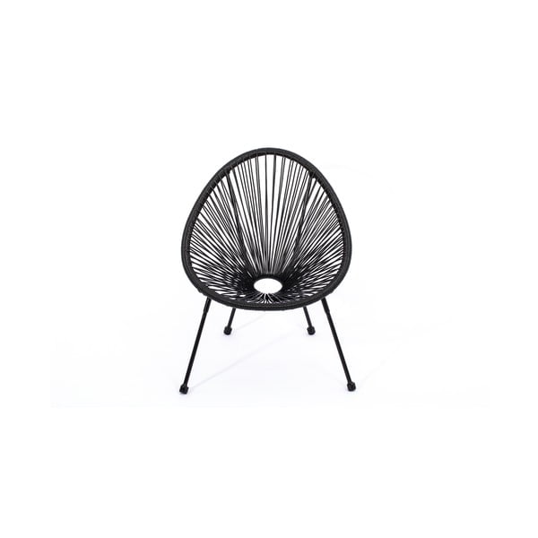 Czarne wiklinowe krzesło Bonami Essentials Avocado, 50,5x62x55,5 cm
