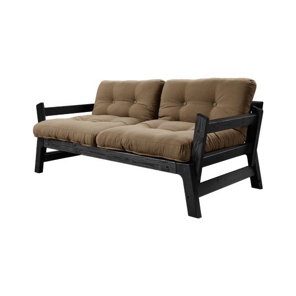 Sofa rozkładana z brązowym obiciem Karup Design Step Black/Mocca-image-1