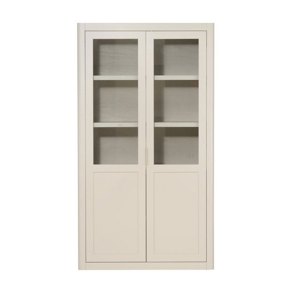 Jasnoszara witryna z litego drewna sosnowego 120x217x48 cm Gunnar – WOOOD