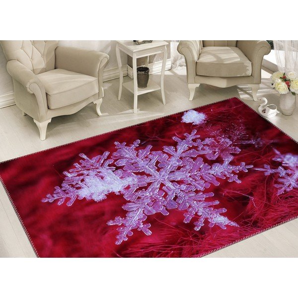 Dywan Vitaus Christmas Period Red Icy Snowflake, 50x80 cm-image-1