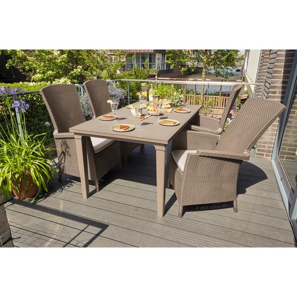 Jasnobrązowy plastikowy fotel ogrodowy Vermont – Keter-image-3