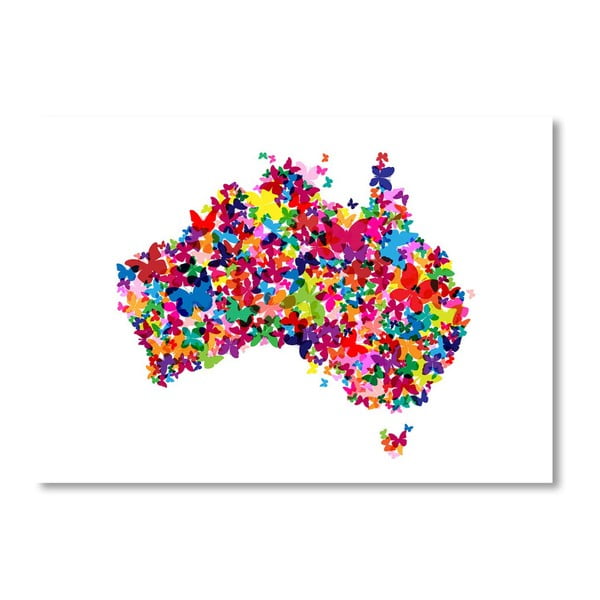 Plakat z kolorową mapą Australii Americanflat Butterfly, 60x42 cm