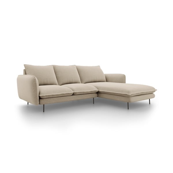 Beżowa sofa narożna Cosmopolitan Design Vienna, prawostronna-image-2