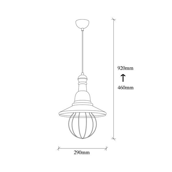 Czarna metalowa lampa wisząca w kolorze miedzi Opviq lights Dariea-image-3