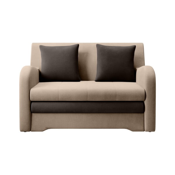 Jasnobrązowa aksamitna rozkładana sofa 130 cm Ario – ELTAP