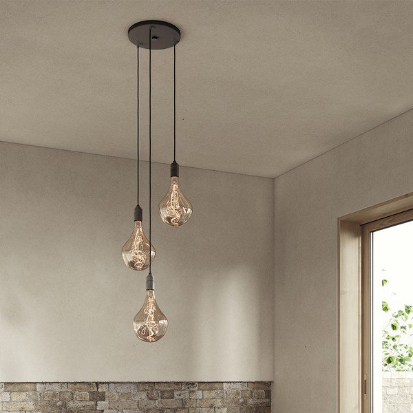 Ciemnoszara lampa wisząca ze ściemniaczem ø 25 cm Triple Pendant – tala-image-2