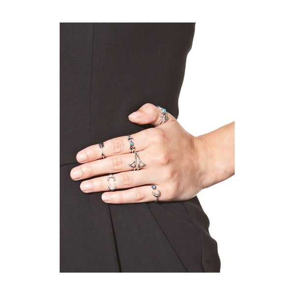 Komplet 6 damskich pierścionków w srebrnym kolorze NOMA Dolores