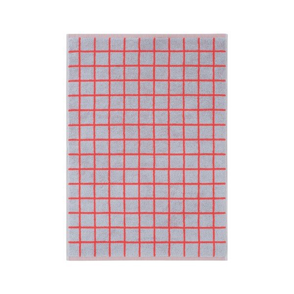 Czerwony/jasnoniebieski bawełniany ręcznik 50x70 cm Grid – Jotex-image-2