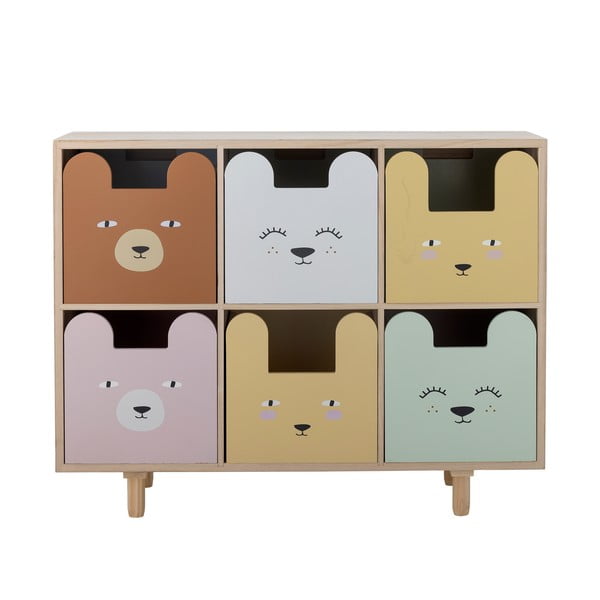 Niska komoda dziecięca z litego drewna paulowni w naturalnym kolorze 25,5x88,5 cm Calle – Bloomingville Mini