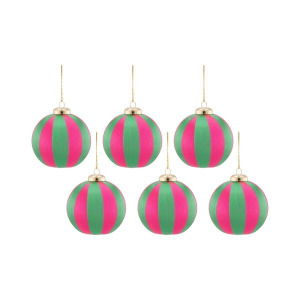 Tekstylne bombki zestaw 6 szt. 23,5 cm Yarn Stripe – Sass & Belle