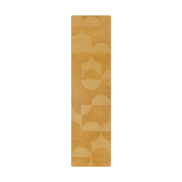 Dywan chodnikowy wełniany w odcieniach ochry 60x230 cm Gigi – Flair Rugs