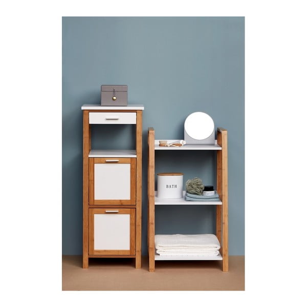 Bambusowy regał łazienkowy z 3 półkami Wenko Finja-image-4