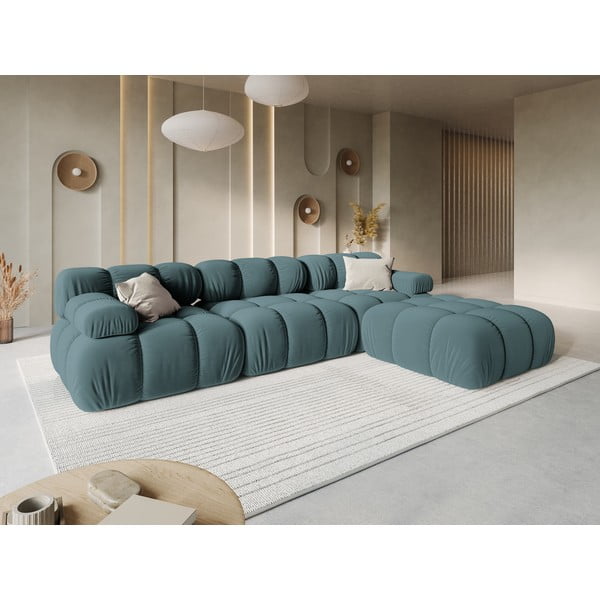 Morska aksamitna sofa 282 cm Bellis – Micadoni Home-image-1