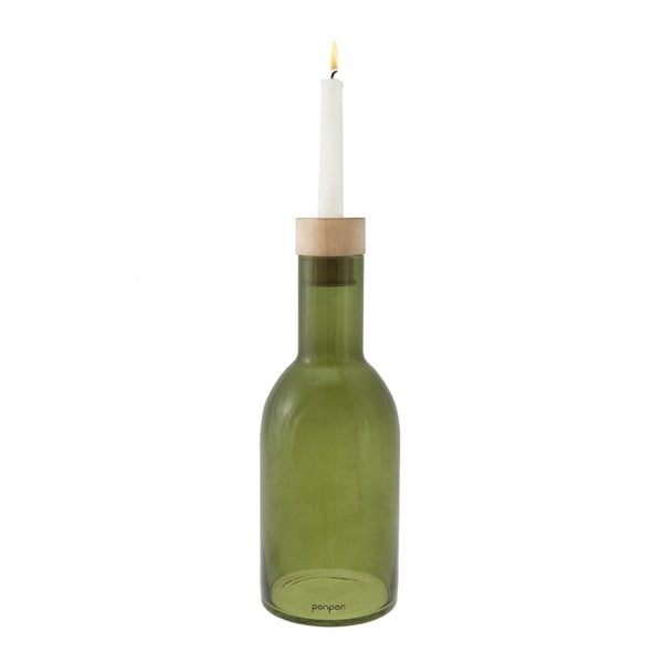Wazon/świecznik Bottle 30,5 cm, zielony