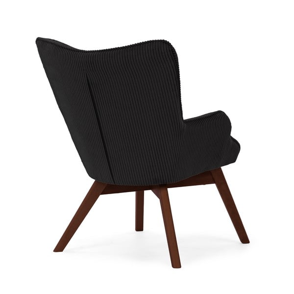 Czarny sztruksowy fotel Niko – Ropez-image-3