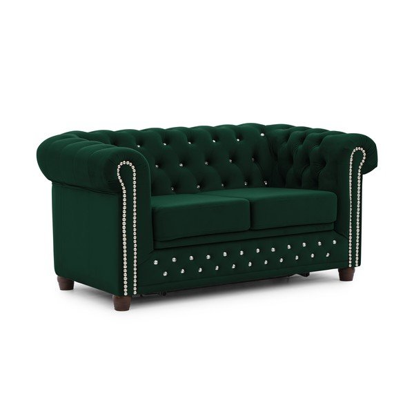 Zielona aksamitna rozkładana sofa 148 cm York Blik – Ropez