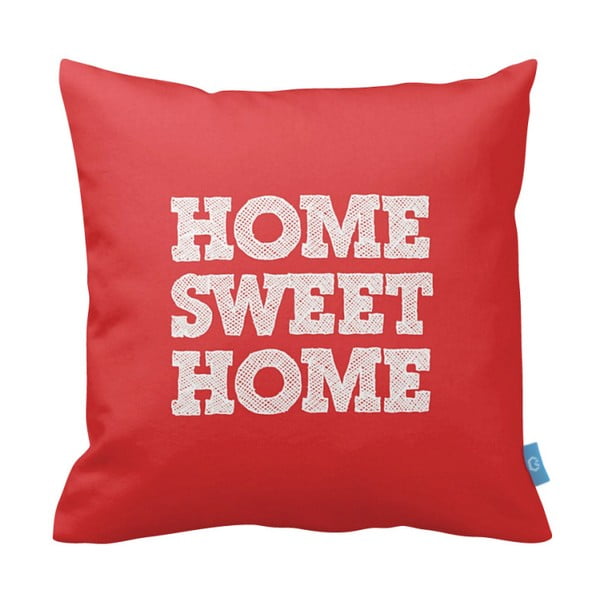 Czerwona poszewka na poduszkę Home Sweet Home, 43x43 cm