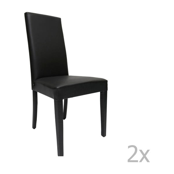 Zestaw 2 czarnych krzeseł Eco