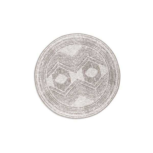 Brązowo-kremowy okrągły dywan odpowiedni na zewnątrz ø 140 cm Gemini – Elle Decoration