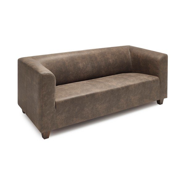 Ciemnobrązowa sofa 3-osobowa Bobochic Paris Django Preston-image-2