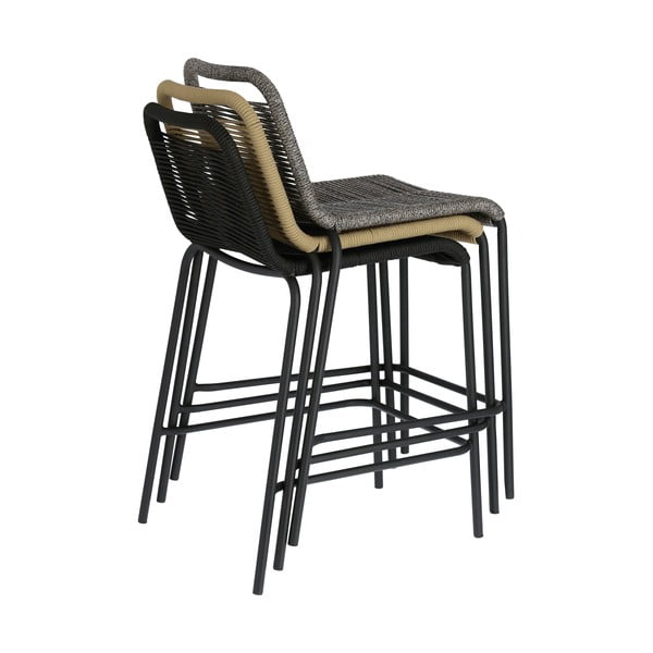 Beżowy hoker ze stalową konstrukcją Kave Home Glenville, wys. 62 cm-image-4