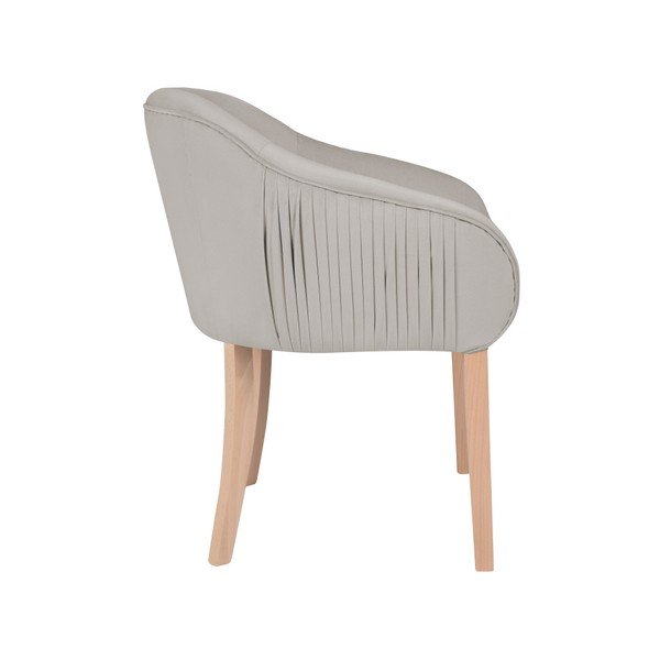 Jasnoszary fotel z podłokietnikami Micadoni Home Tipa-image-3