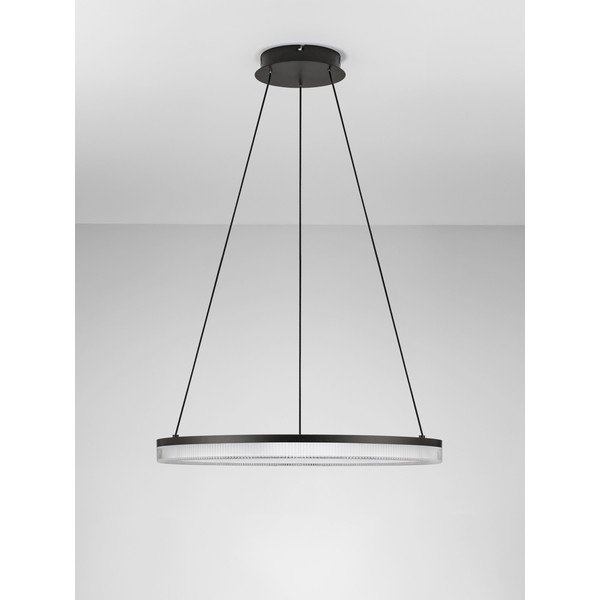Aluminiowa lampa wisząca LED ze ściemniaczem w kolorze matowej czerni z kloszem ze szkła akrylowego ø 60 cm Lonela – Nova Luce-image-3