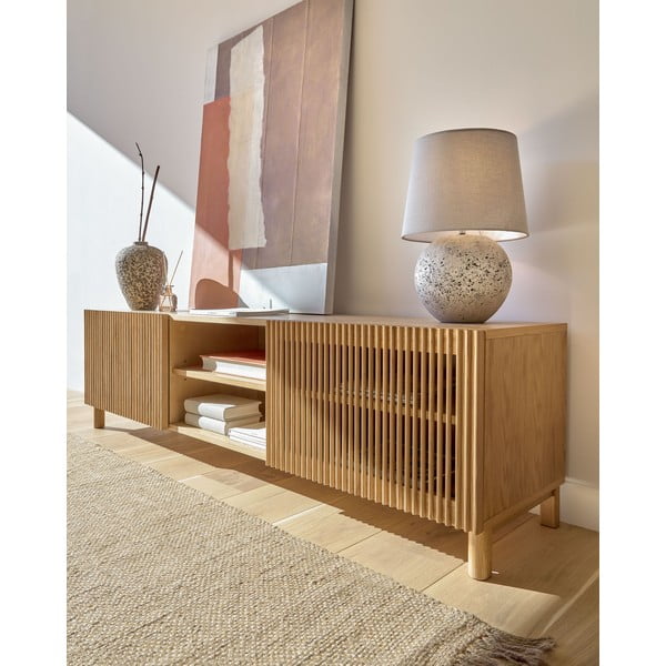 Szafka pod TV w dekorze dębu 180x50 cm Beyla – Kave Home-image-3