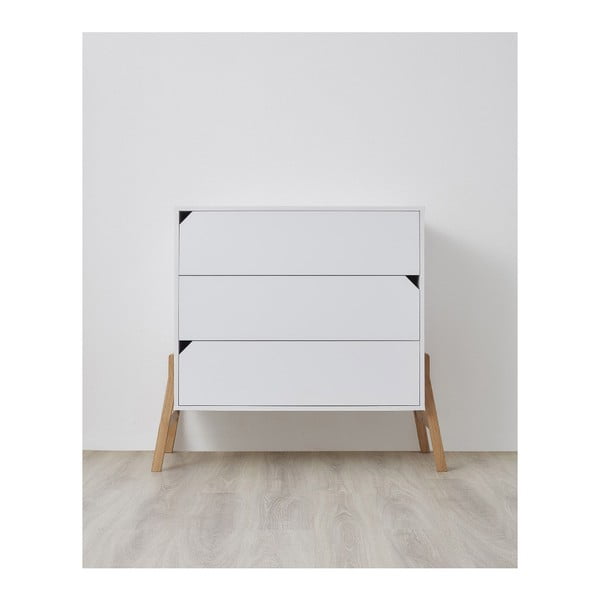 Biała komoda z 3 szufladami BELLAMY Lotta-image-1