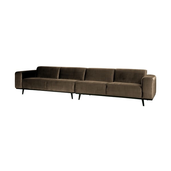Brązowa aksamitna sofa BePureHome Statement, 372 cm-image-1