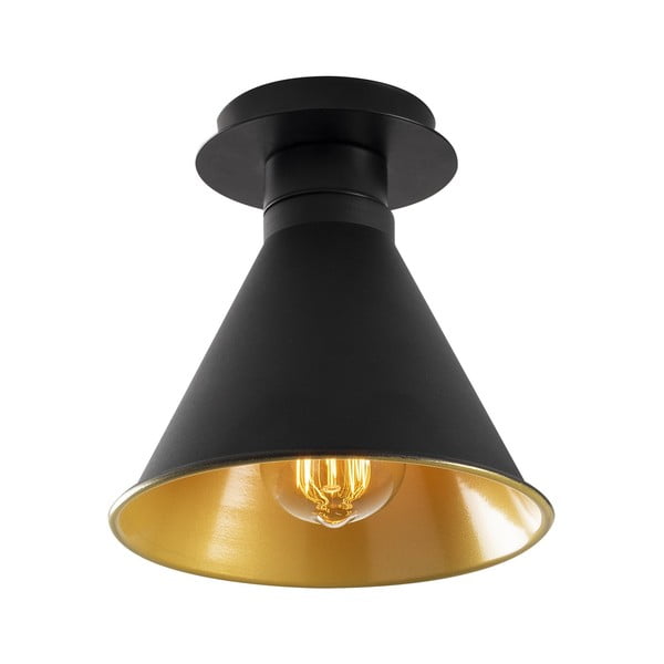 Lampa sufitowa w czarno-złotym kolorze z metalowym kloszem ø 20 cm Berceste – Opviq lights
