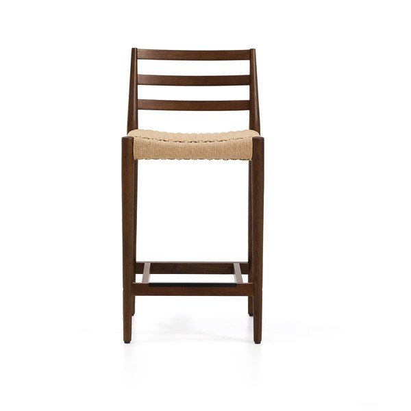 Brązowo-naturalny hoker z litego drewna dębowego (wysokość siedziska 65 cm) Analy – Kave Home-image-2