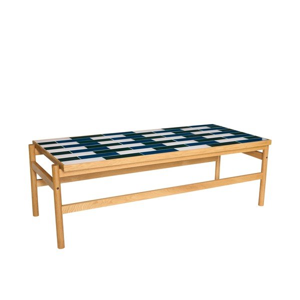 Czarno-biały/w naturalnym kolorze stolik w dekorze dębu 61x132 cm Motif – Hübsch-image-2