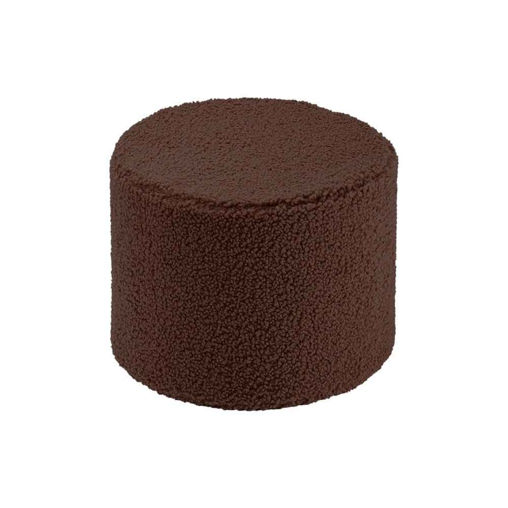 Ciemnobrązowy puf dziecięcy z materiału bouclé Warm Hazel – Wigiwama