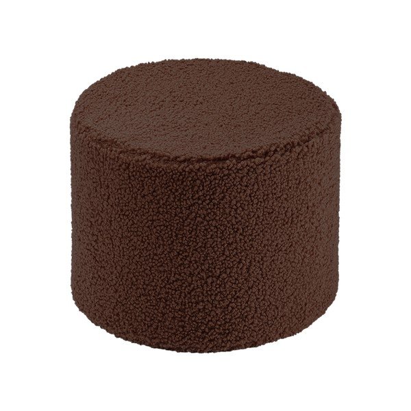 Ciemnobrązowy puf dziecięcy z materiału bouclé Warm Hazel – Wigiwama