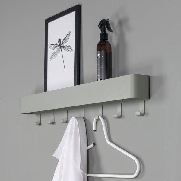 Szarozielony metalowy wieszak ścienny z półką 72 cm Dax Play – Spinder Design-image-4
