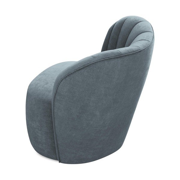 Niebieski fotel z tkaniny szenilowej Keloa – Makamii-image-3