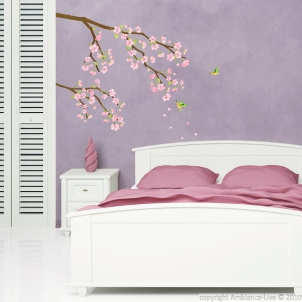 Komplet naklejek Ambiance Tree Branch Pink Flowers-image-1