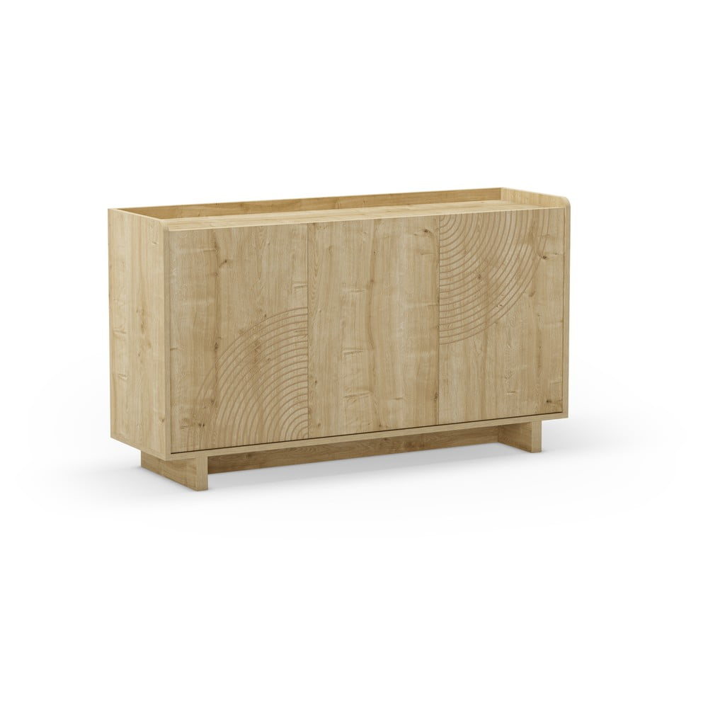 Komoda w dekorze dębu w naturalnym kolorze 140x80x40 cm Daira – Marckeric (zdjęcie 4)